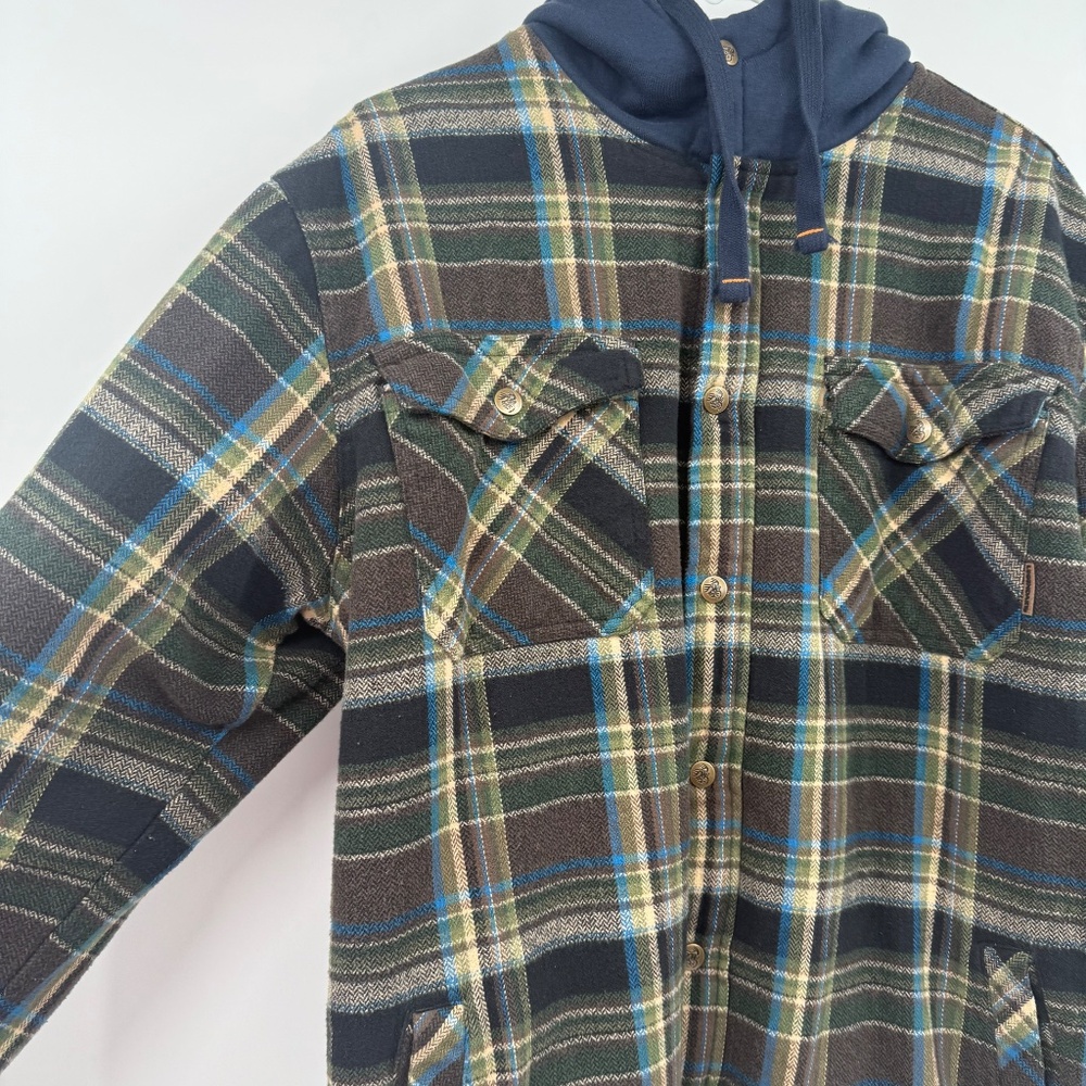 Legendary Whitetails Jacket Men Large Plaid Fur Lined Hooded Button Up Coat - Picture 4 of 16